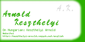 arnold keszthelyi business card